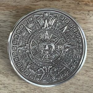 Vintage round Aztec sun god convertible pin/pendant